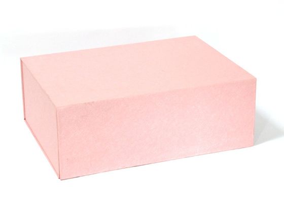 Hộp quà giấy tái chế hình chữ nhật có thể gập lại màu hồng